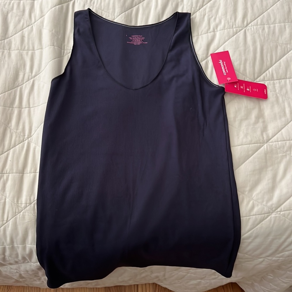 Commando ribbed cotton Tank Top navy new with tags LARGE